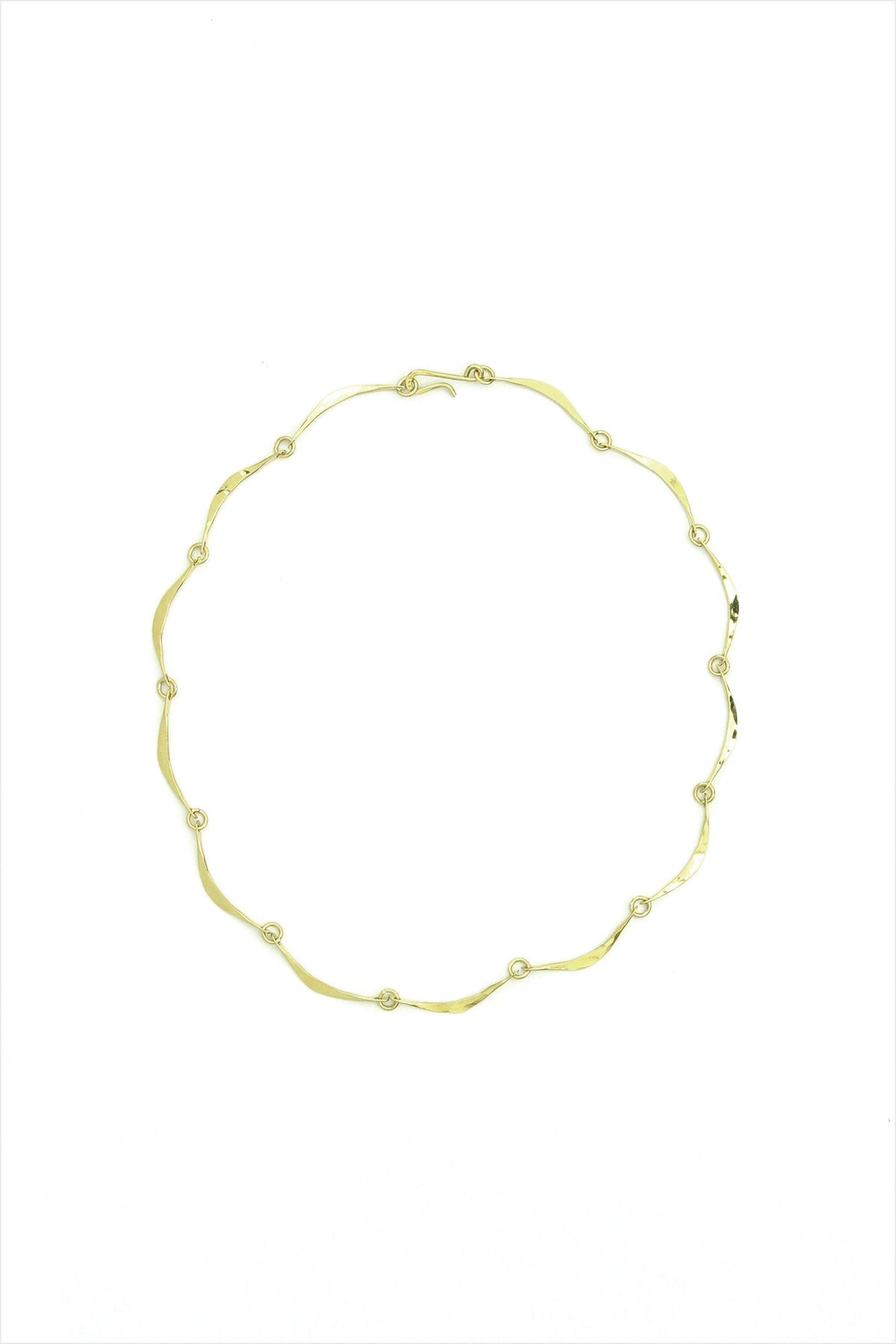 22K Gold Half Moon Collar Necklace