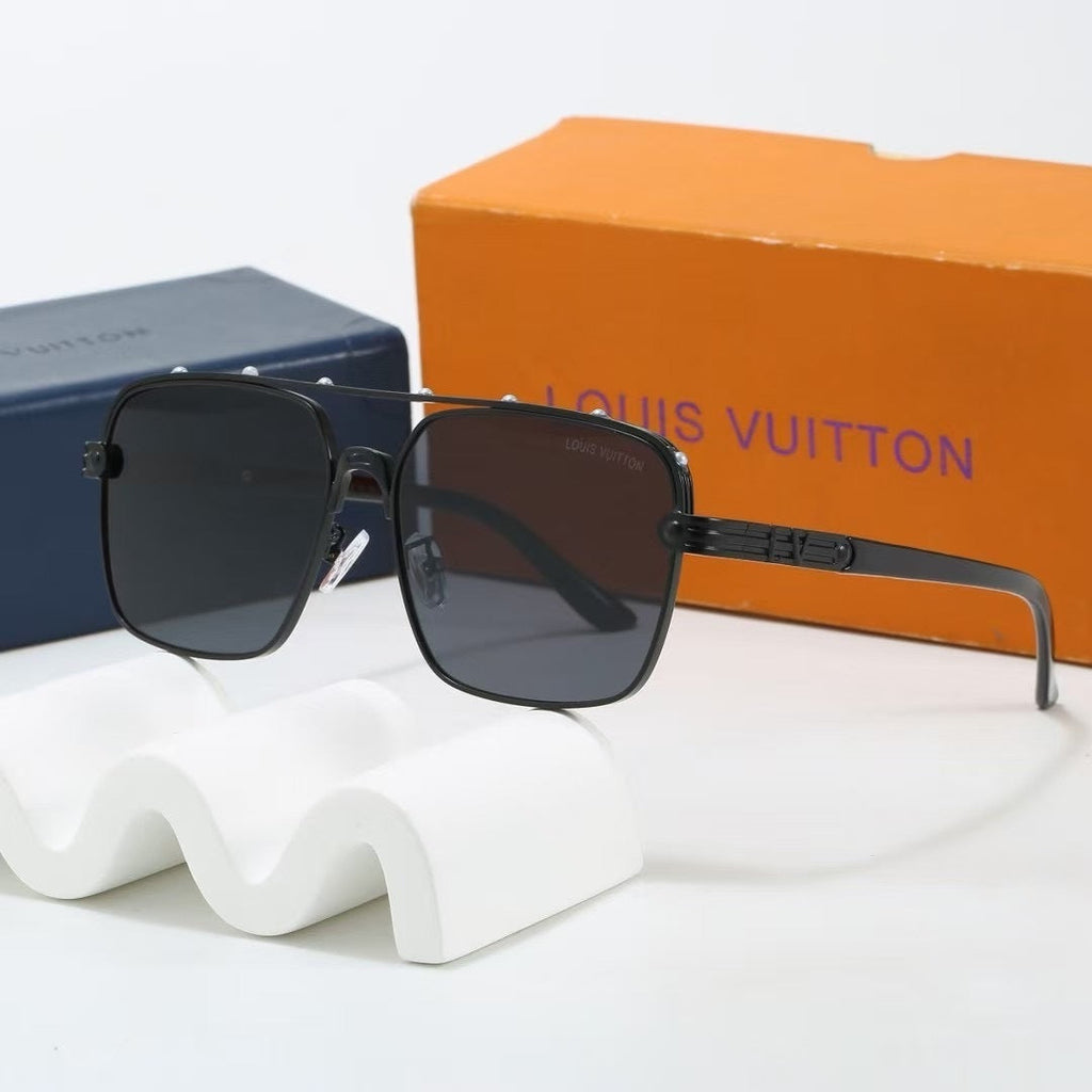Louis vuitton Riveted Double Bridge Metal Square Sunglasses Square