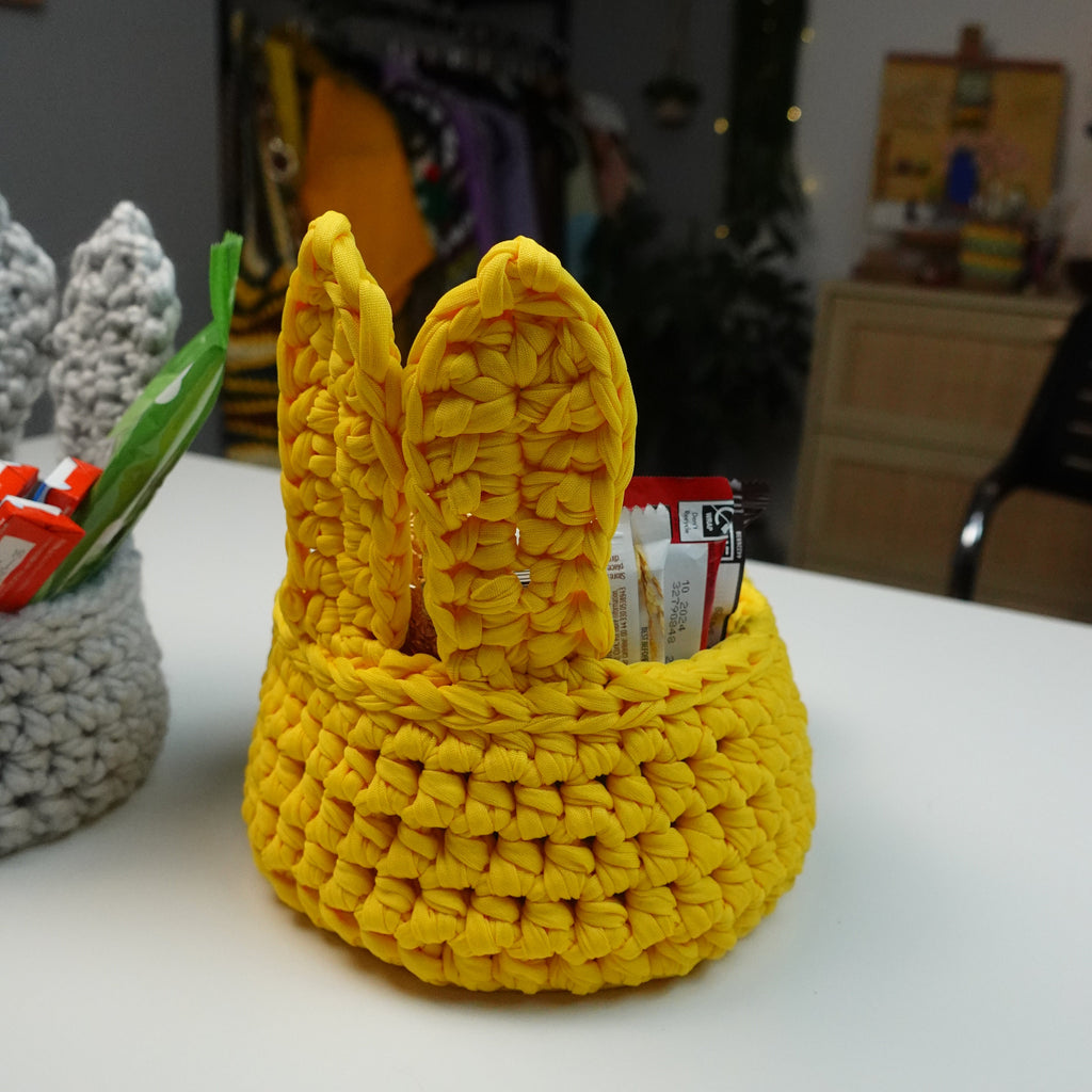 Crochet Easter Bunny Basket Written Pattern, Easter Crochet, Crochet Easter, Crochet Basket, Brunaticality