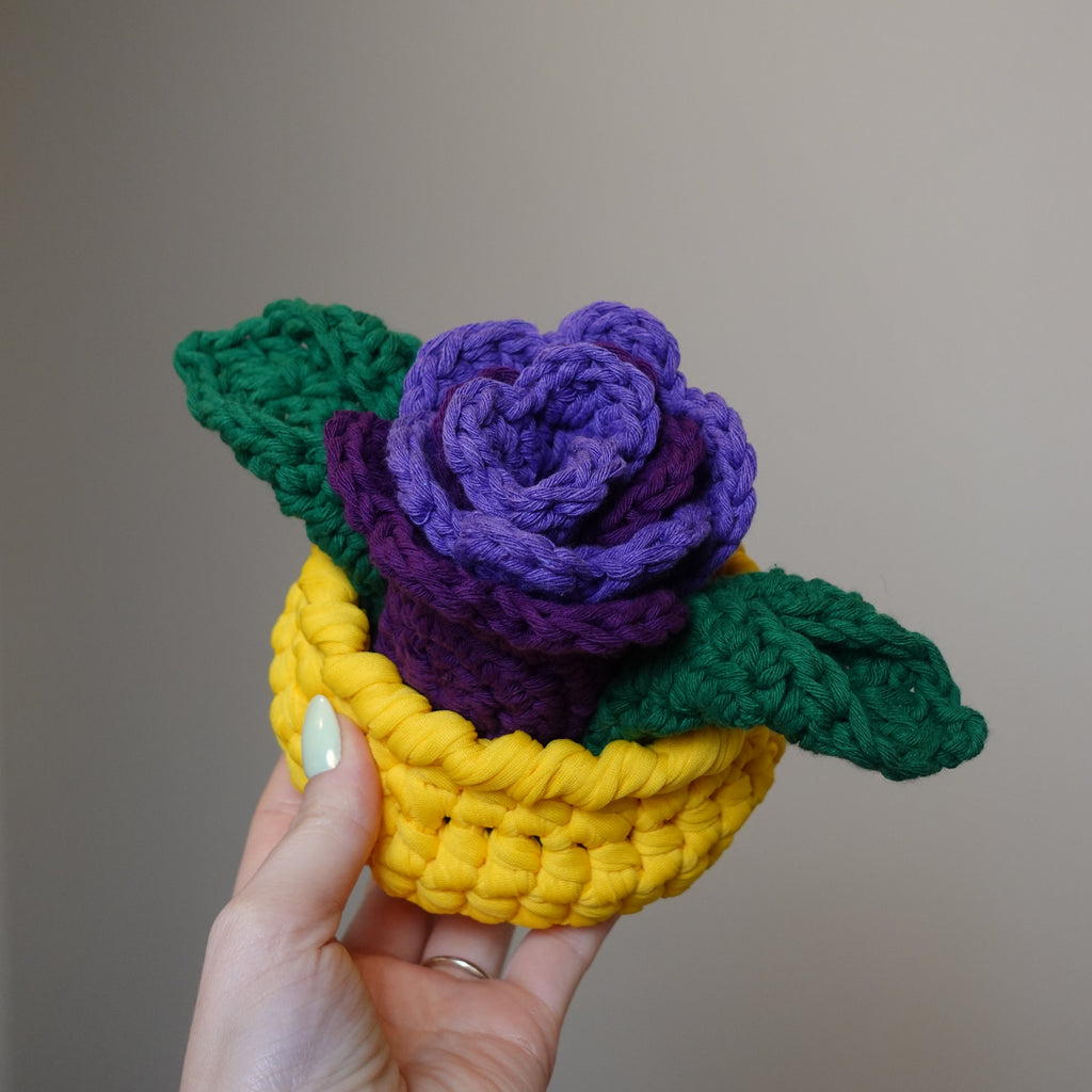 Crochet Tulip Flower Pot Coaster Set Written Pattern, flower crochet coaster, crochet flower pot coaster pattern, Brunaticality